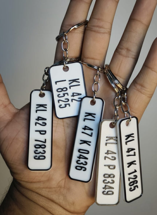 Custom Numberplate Keychain 3D Printed